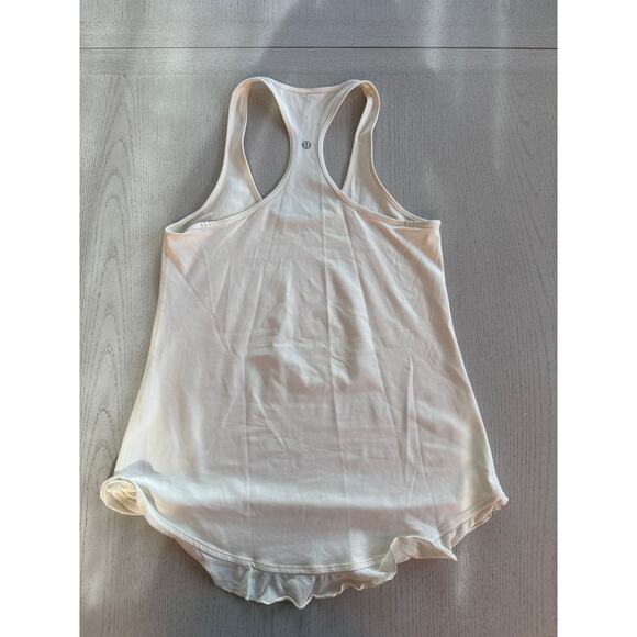 Lululemon Cool Racerback Ruffled Up Ivory Angel Wing Ruffel Size 8 - Picture 4 of 5